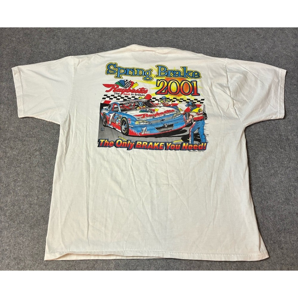 Vintage 2001 Raybestos Brakes Racing T Shirt XL Jerzees High Cotton NASCAR Y2K